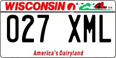 WI license plate 027XML