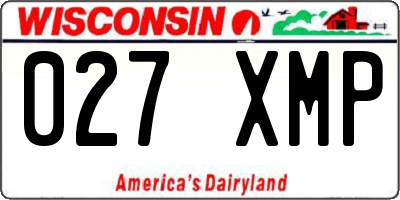 WI license plate 027XMP