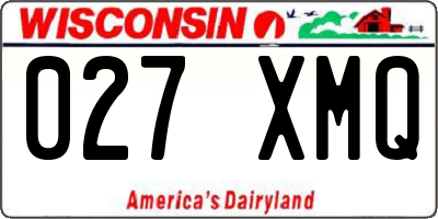 WI license plate 027XMQ