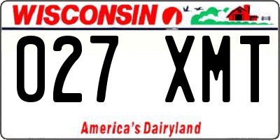 WI license plate 027XMT