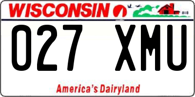 WI license plate 027XMU