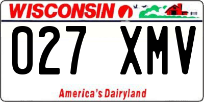 WI license plate 027XMV