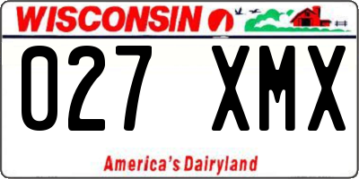 WI license plate 027XMX
