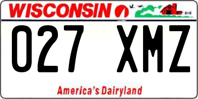 WI license plate 027XMZ