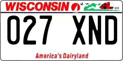WI license plate 027XND