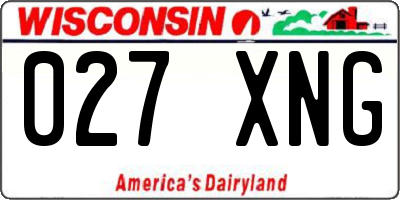 WI license plate 027XNG