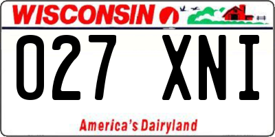 WI license plate 027XNI