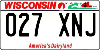 WI license plate 027XNJ