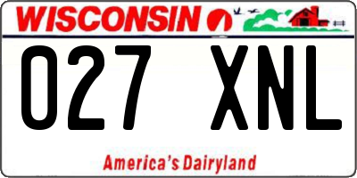 WI license plate 027XNL