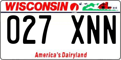 WI license plate 027XNN