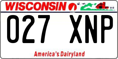 WI license plate 027XNP