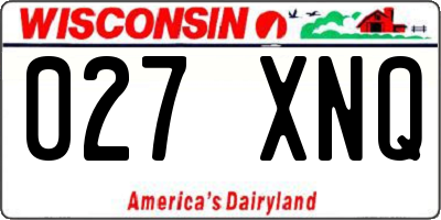 WI license plate 027XNQ