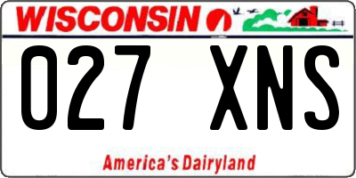 WI license plate 027XNS