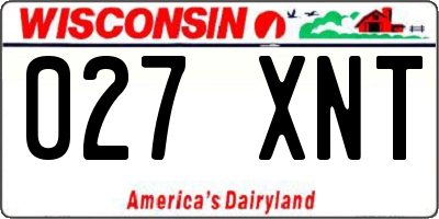 WI license plate 027XNT