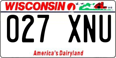 WI license plate 027XNU