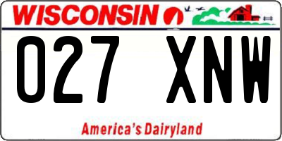 WI license plate 027XNW