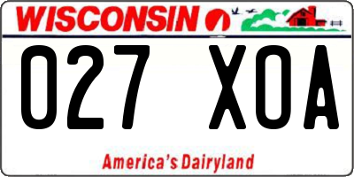 WI license plate 027XOA