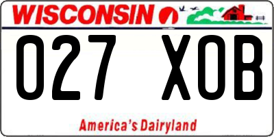WI license plate 027XOB