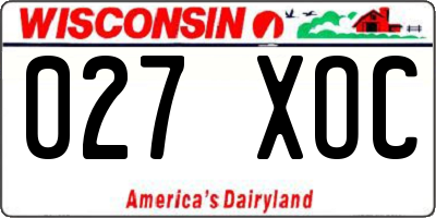 WI license plate 027XOC
