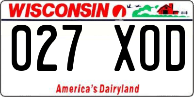 WI license plate 027XOD