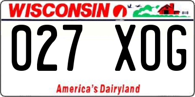 WI license plate 027XOG