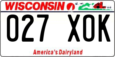 WI license plate 027XOK