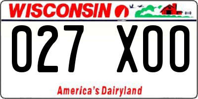 WI license plate 027XOO