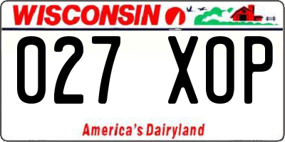 WI license plate 027XOP