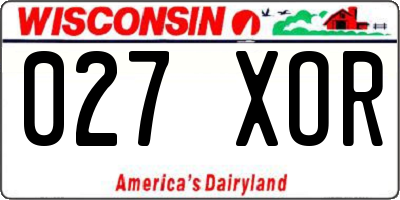 WI license plate 027XOR