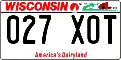 WI license plate 027XOT