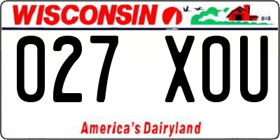WI license plate 027XOU