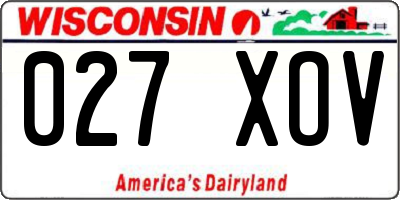WI license plate 027XOV