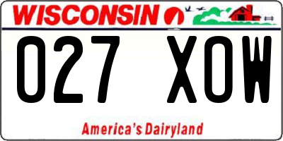 WI license plate 027XOW