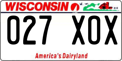 WI license plate 027XOX