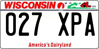 WI license plate 027XPA