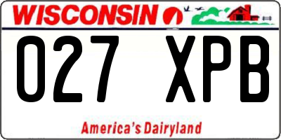 WI license plate 027XPB