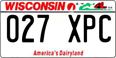 WI license plate 027XPC