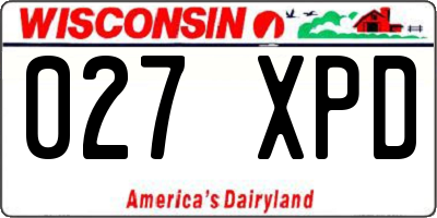 WI license plate 027XPD