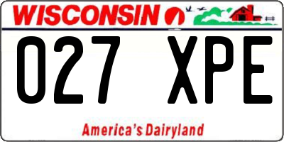 WI license plate 027XPE