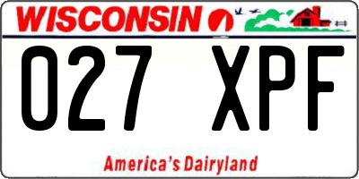 WI license plate 027XPF