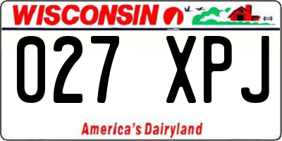 WI license plate 027XPJ
