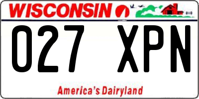 WI license plate 027XPN
