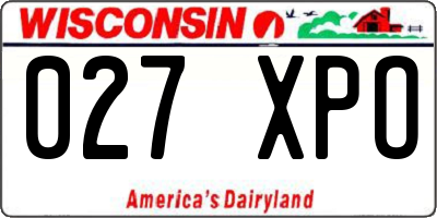 WI license plate 027XPO