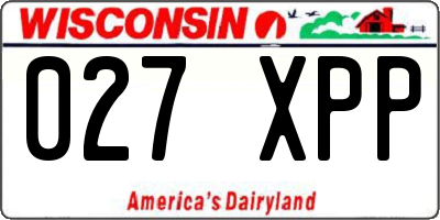 WI license plate 027XPP