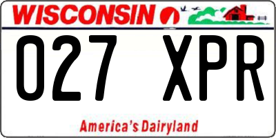WI license plate 027XPR