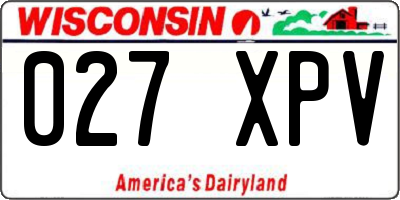 WI license plate 027XPV