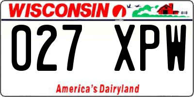WI license plate 027XPW