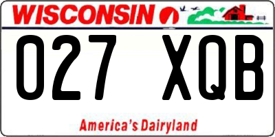 WI license plate 027XQB