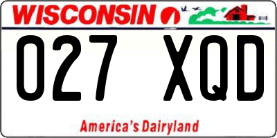 WI license plate 027XQD