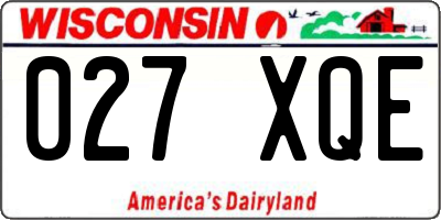 WI license plate 027XQE